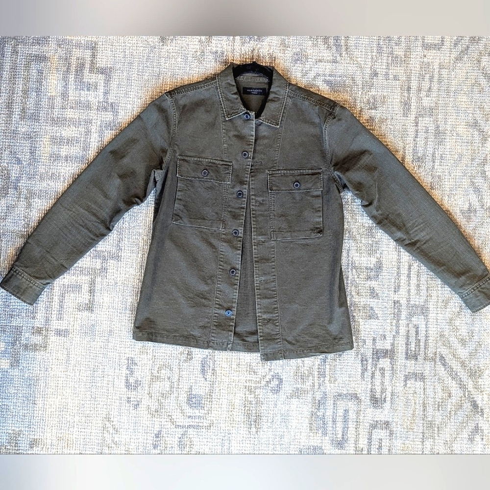 AllSaints Long Sleeve Shirt Jacket- Mens Medium